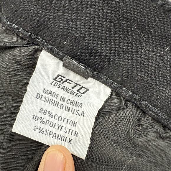 GFTD Los Angeles‎ Jeans Mens 36x33 Black White Death To All Skull Distressed - Picture 7 of 13